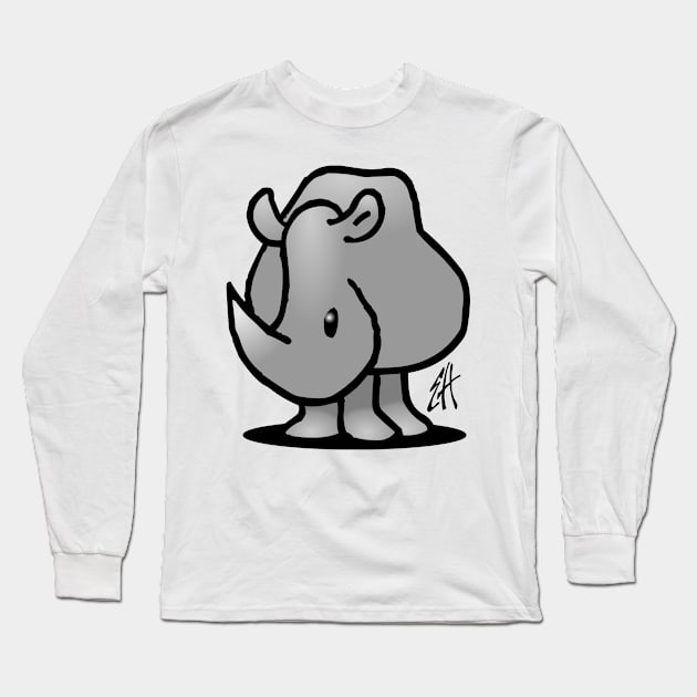 Rhino Long Sleeve T-Shirt by Cardvibes